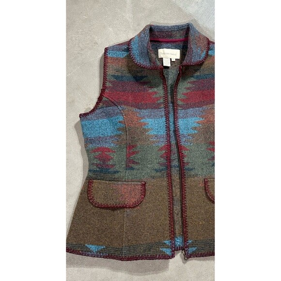 Territory Ahead Women's Size Small Wool Blend Vest Full Zip Collar Earth Nature - Picture 2 of 9
